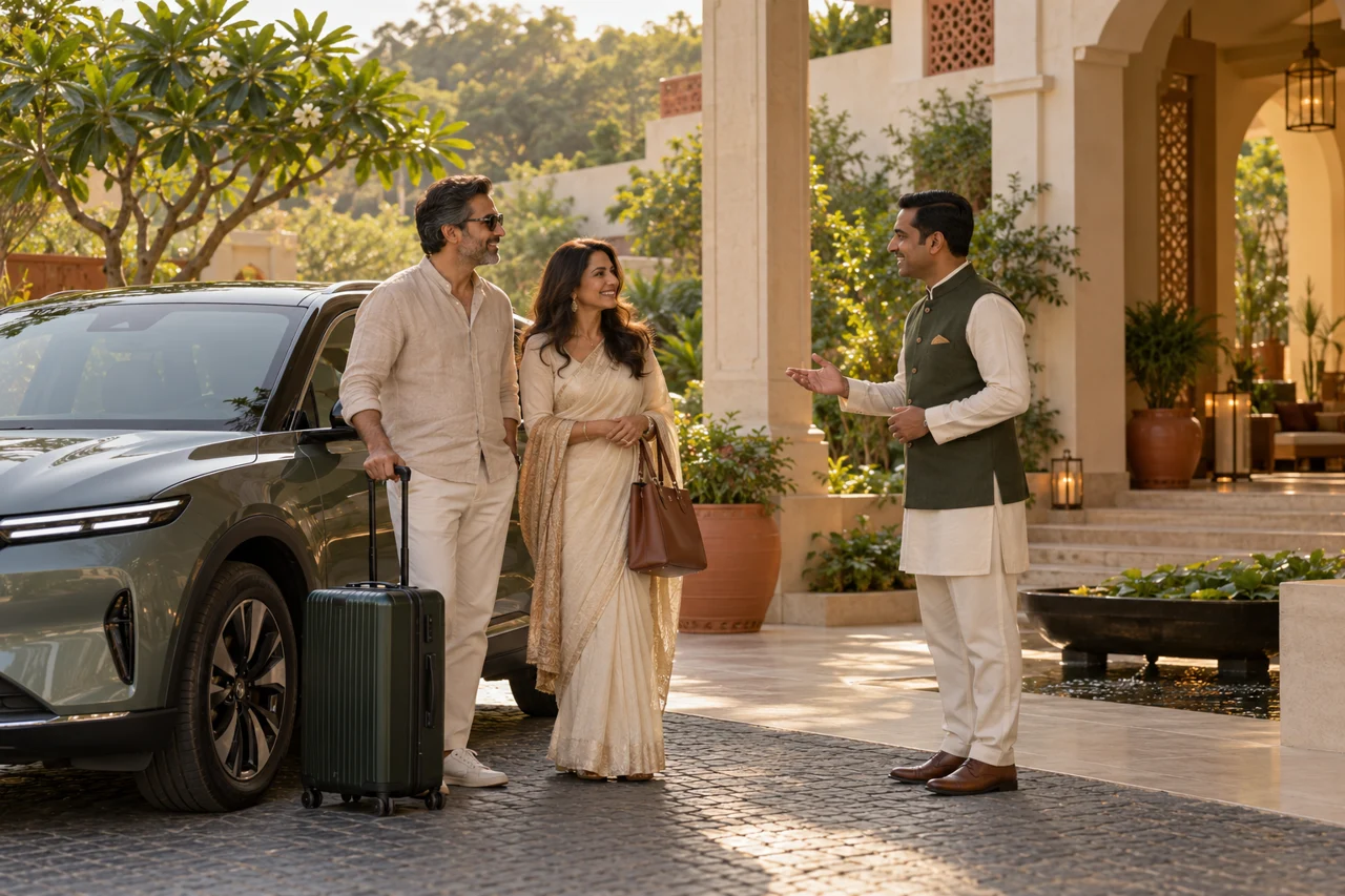 Illustrative setting: For hotels, resorts and visitor destinations, charging should fit naturally into the parking and guest experience.